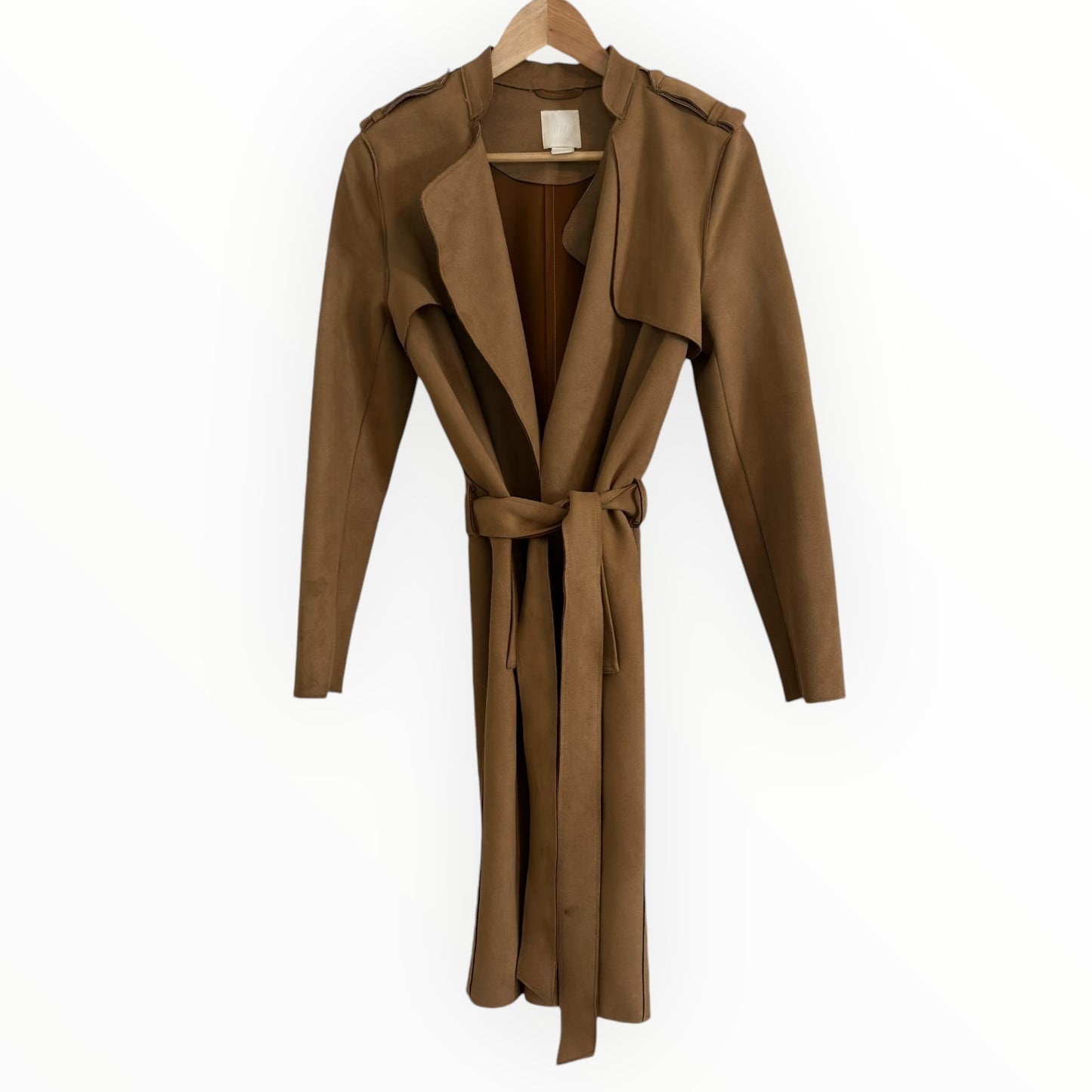 Suede Camel Autumn Trench Coat