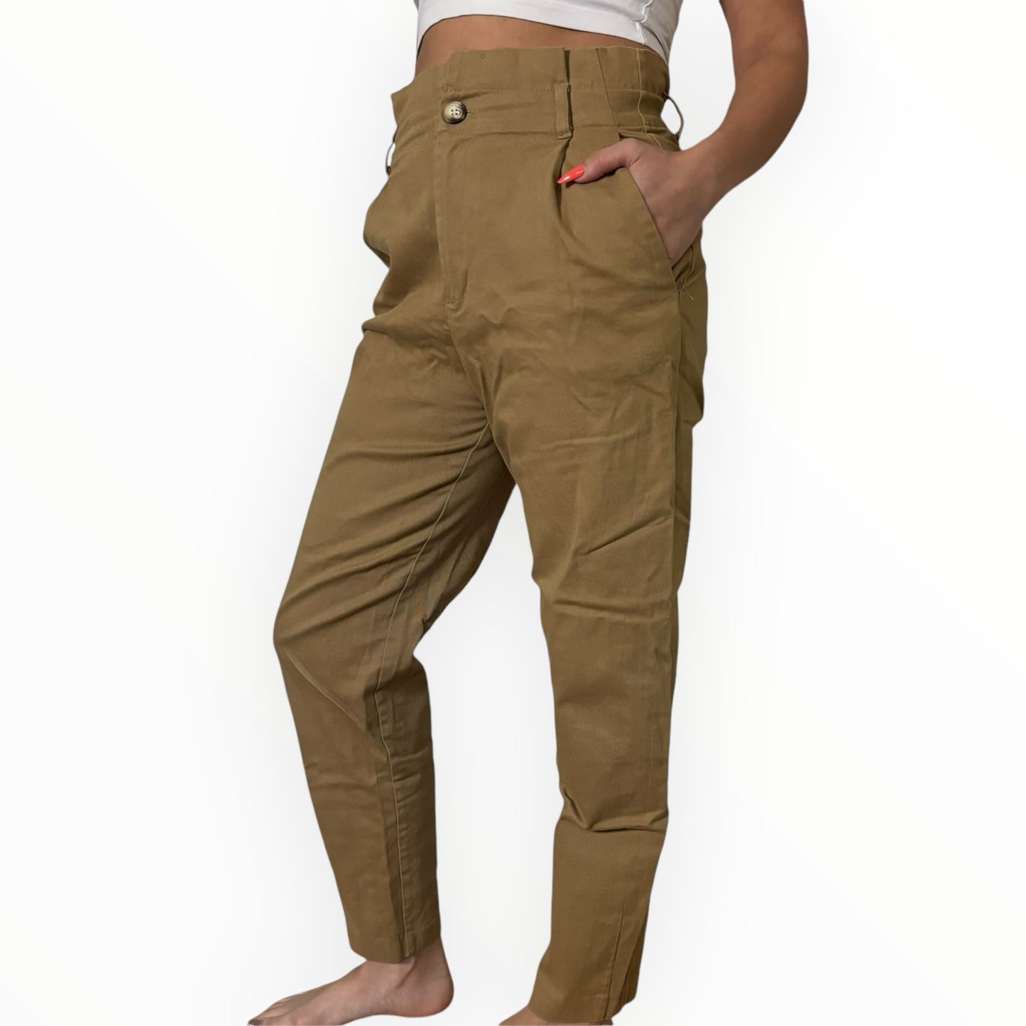 Tan Paperbag Trouser