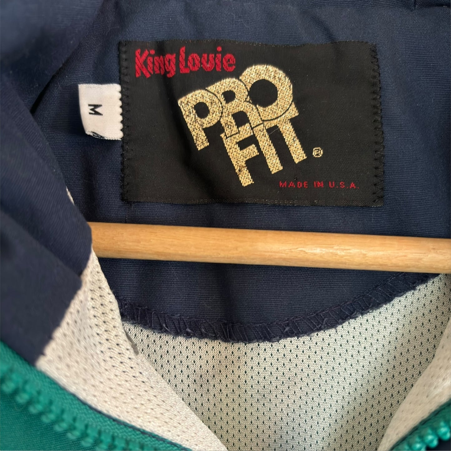 Vintage ProFit Turquoise Hooded Windbreaker
