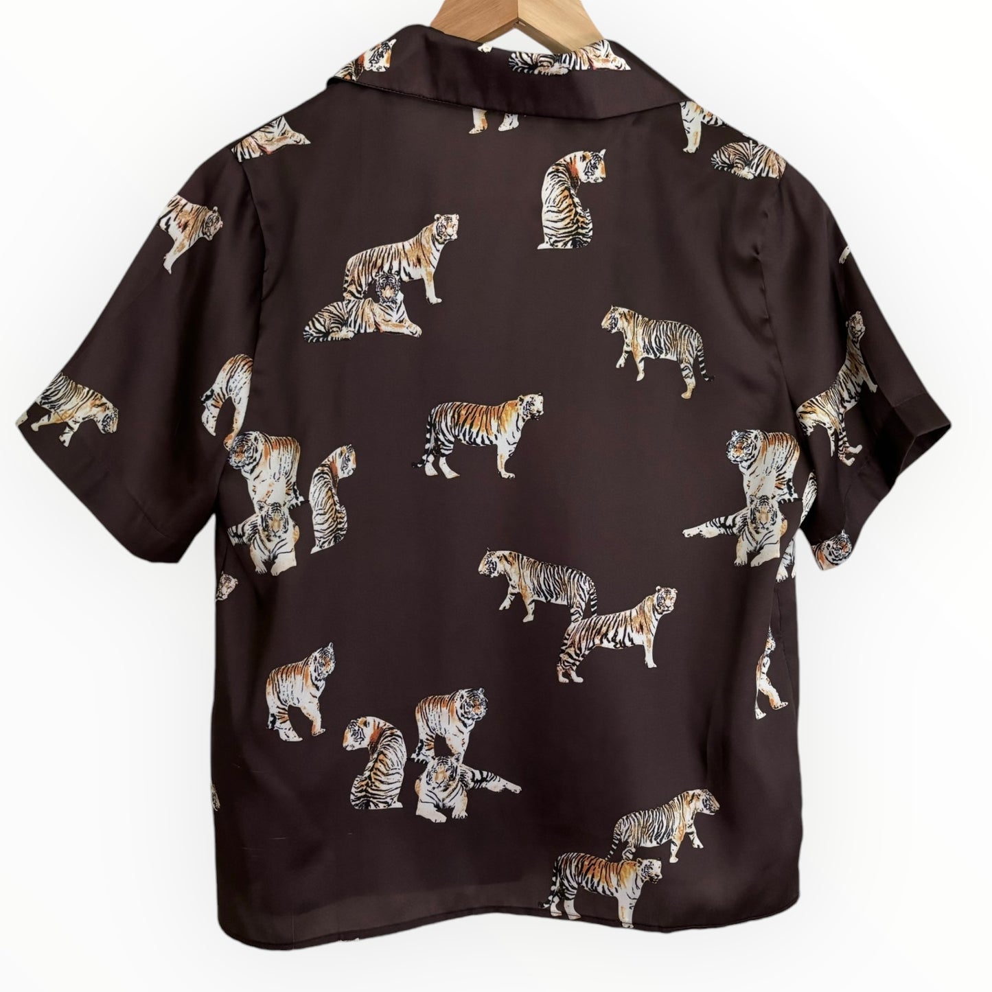 Satin Finish Brown Tiger Blouse