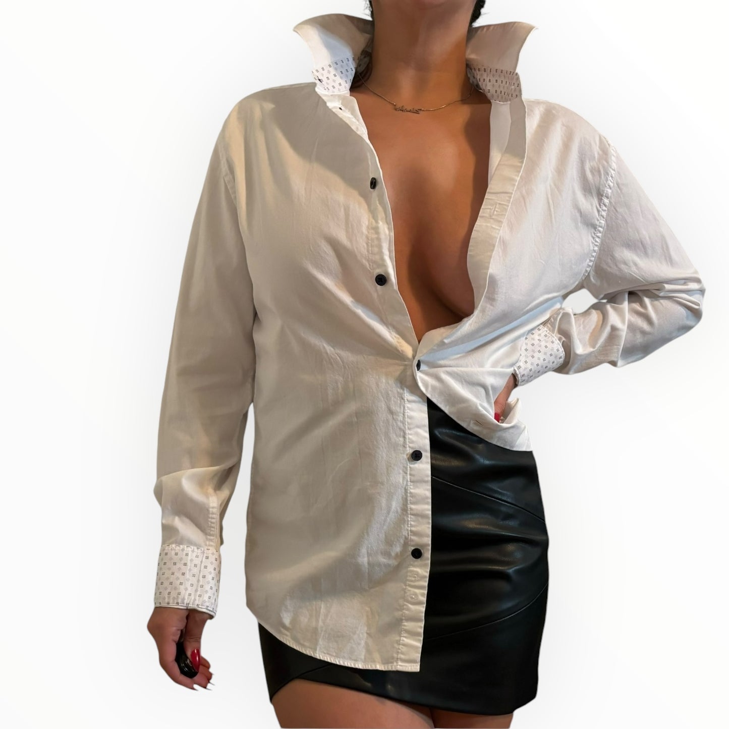White Cotton Button-Up