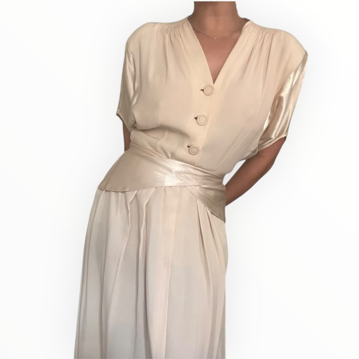 Vintage Blush Silk Dress