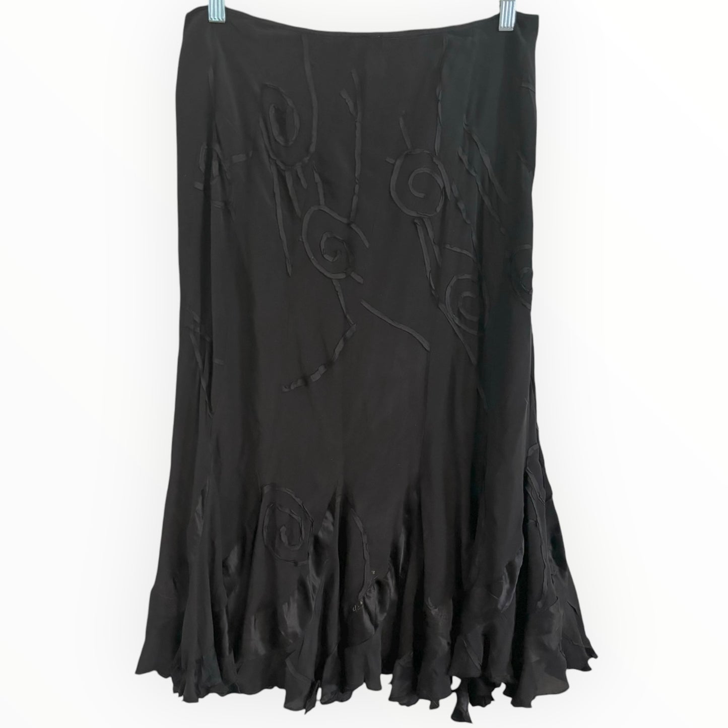 Vintage Black Boho Patterned Skirt