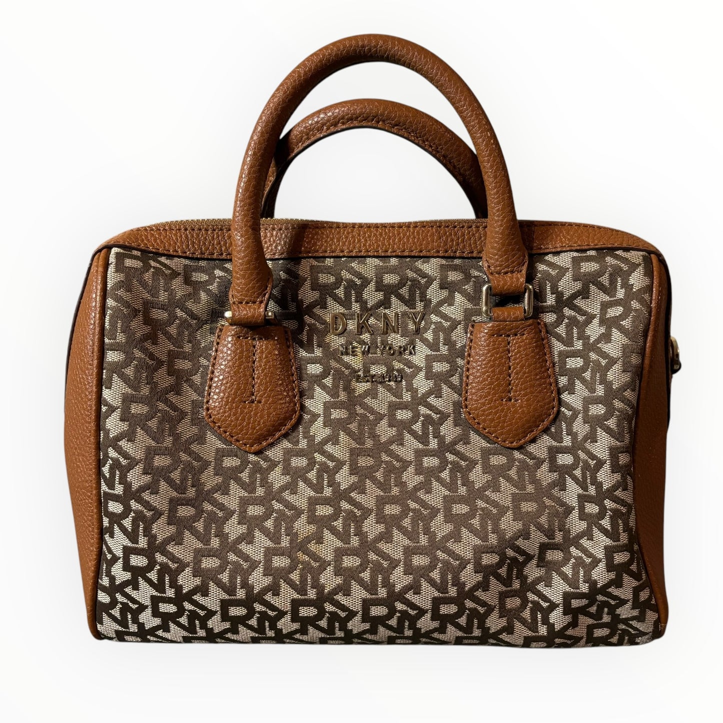 DKNY Signature Print Noho Chino Caramel Shoulder Strap Bag