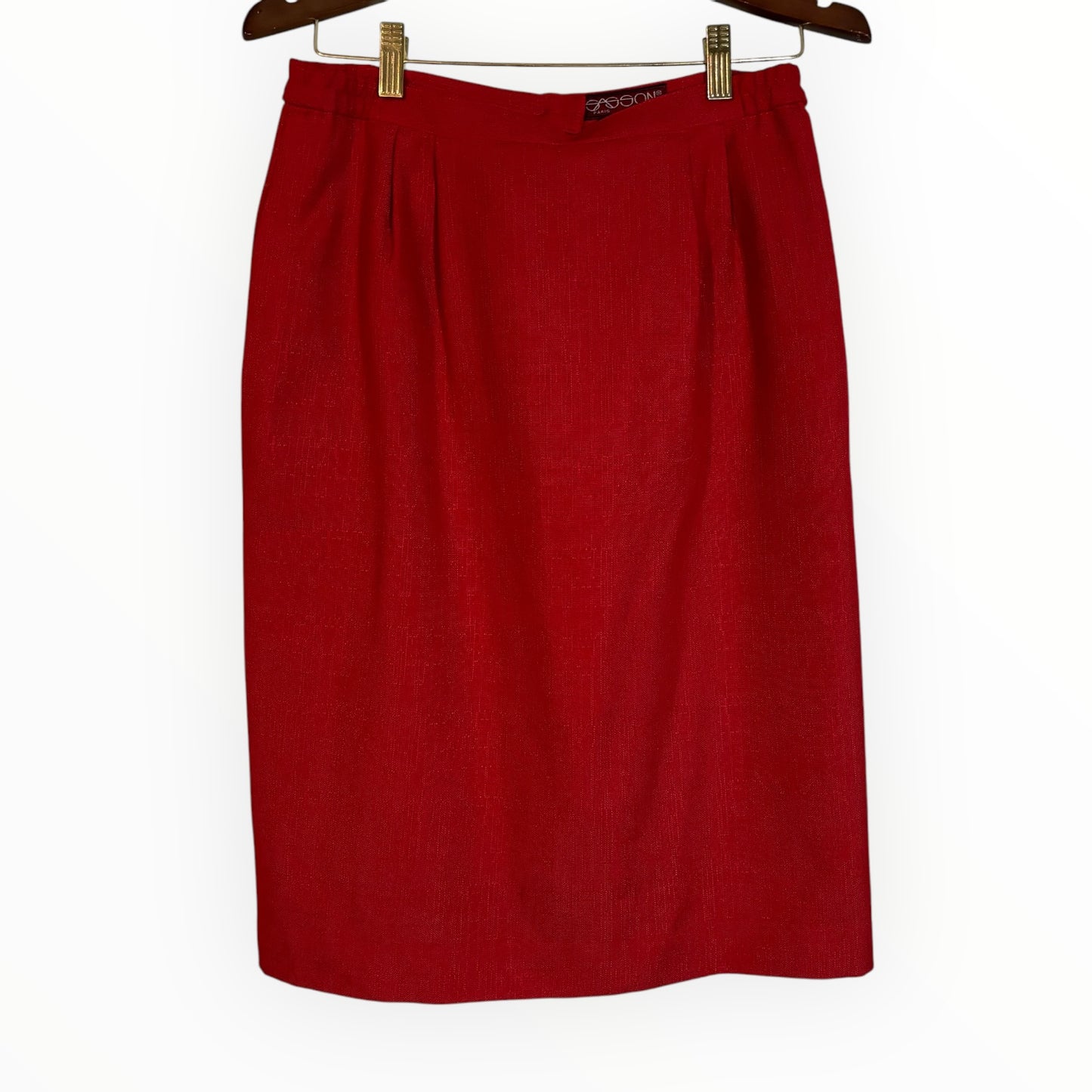 Vintage Candy Apple Red Pencil Skirt
