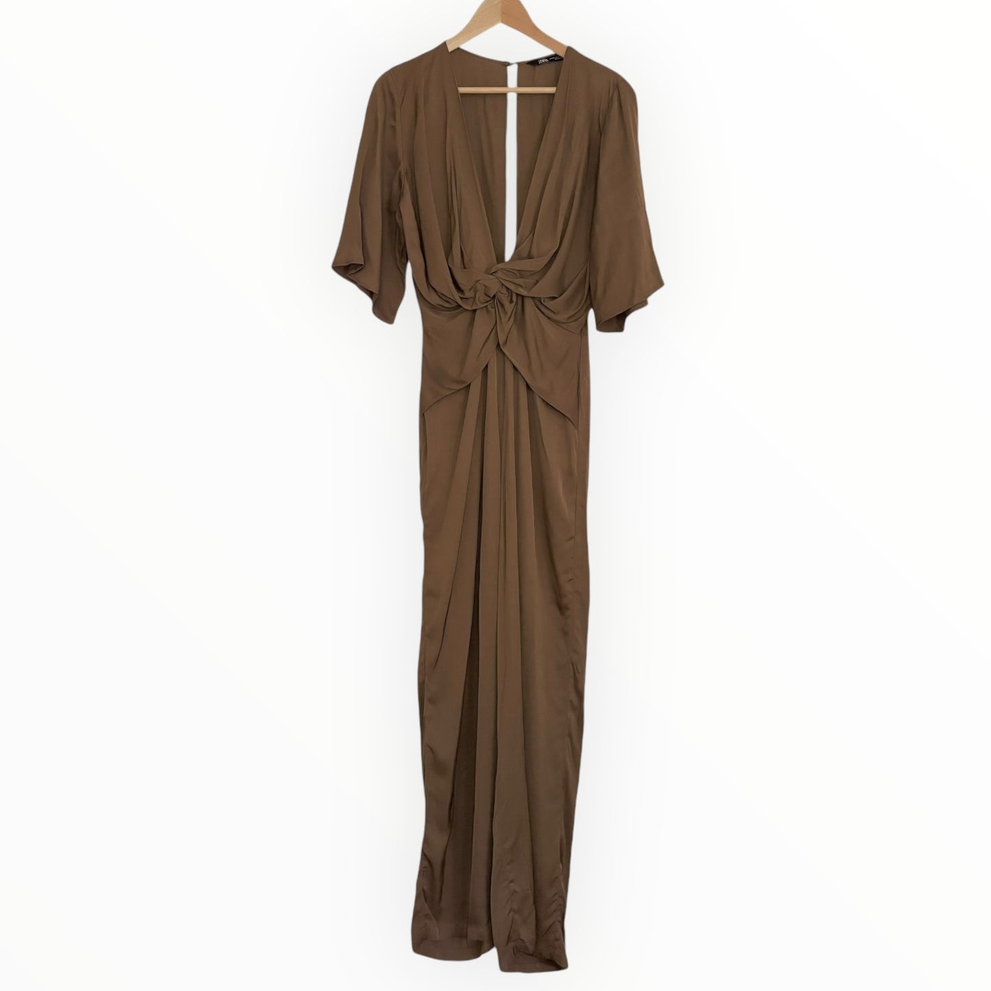Bronze Satin Low Cut Jumpsuit