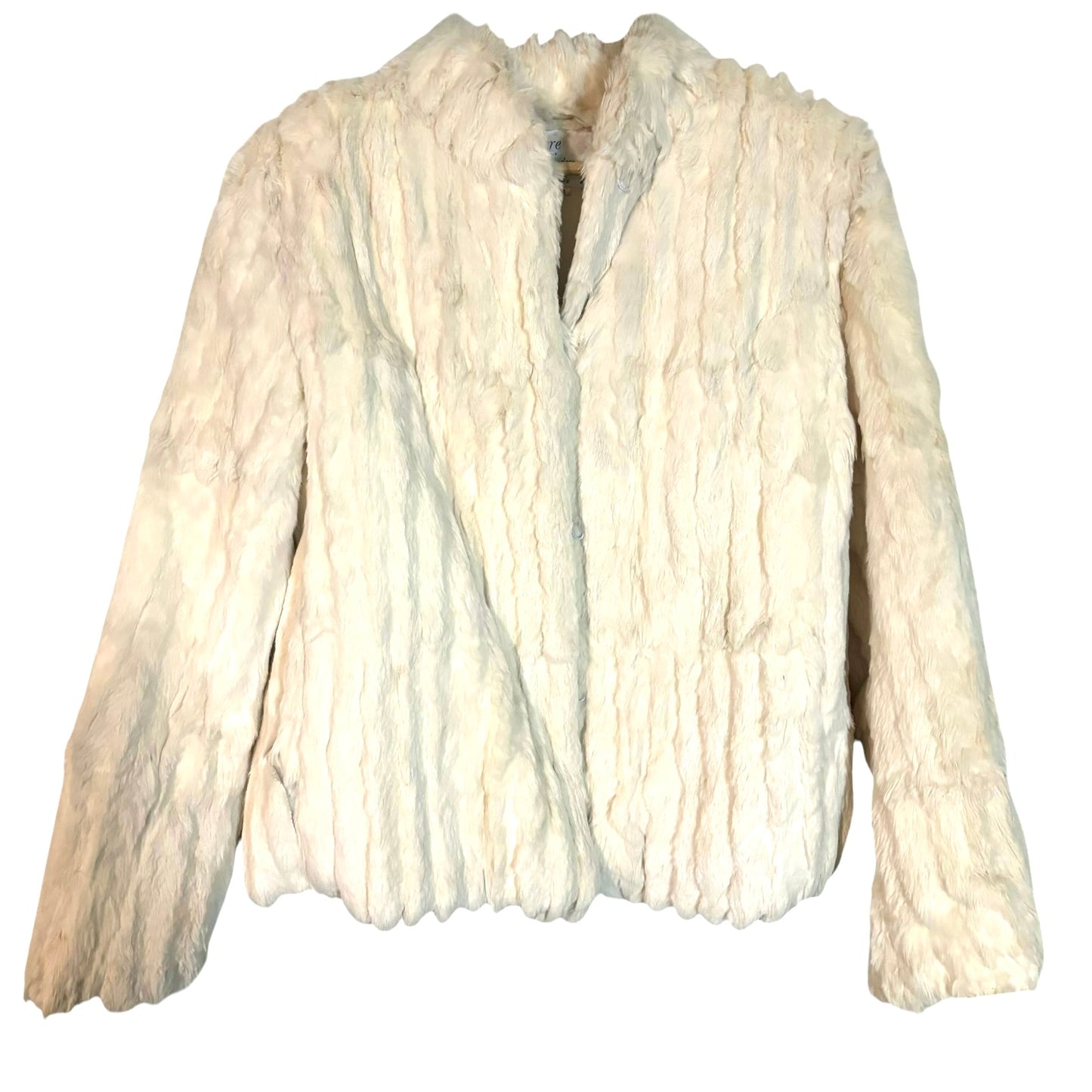 Vintage White Rabbit Fur Coat