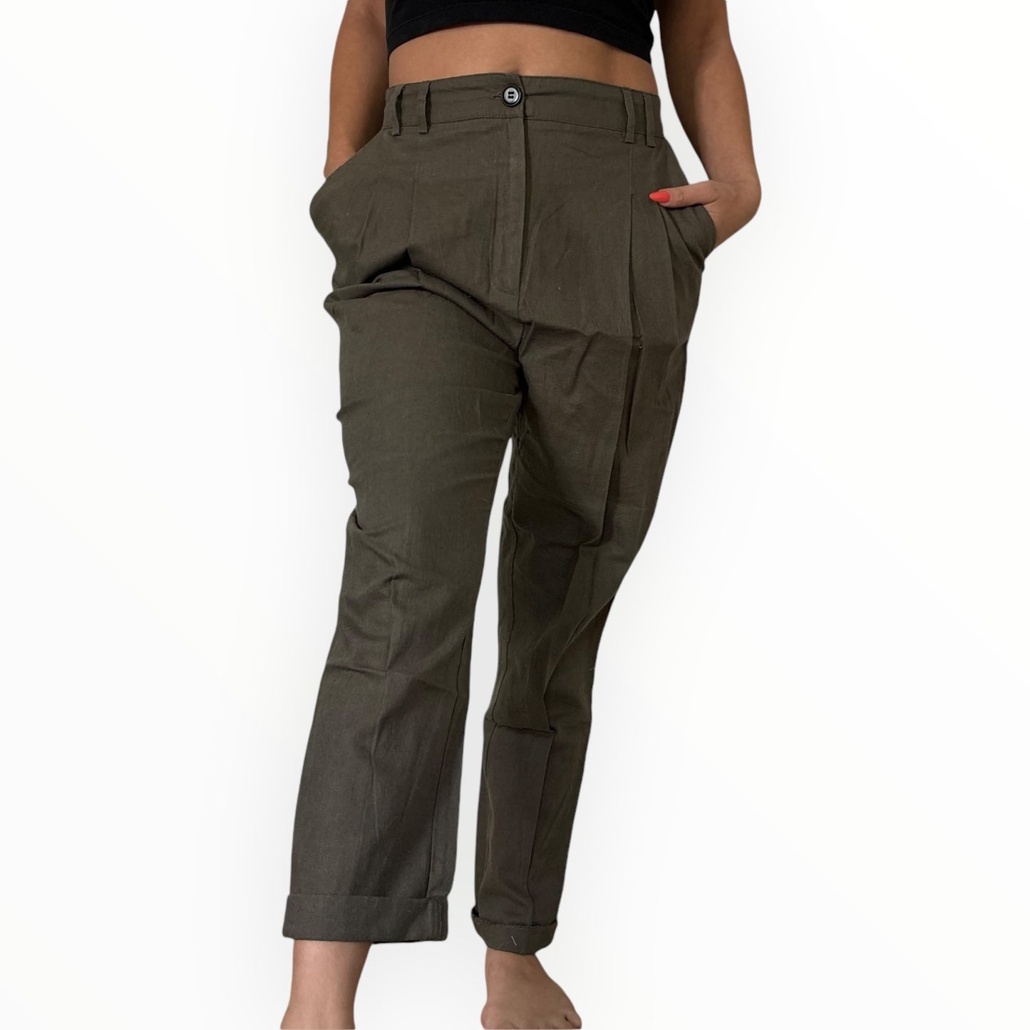 ASOS Design Olive Green Cotton Trouser