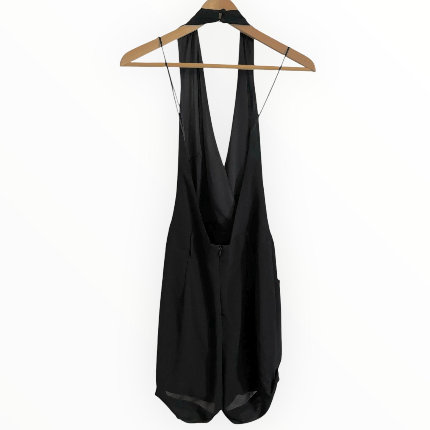 Black Deep V Halter Romper