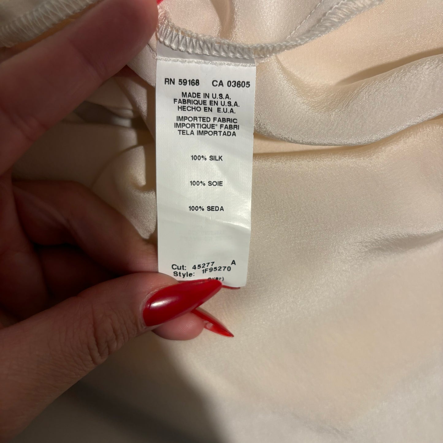 100% Silk Ivory Blouse