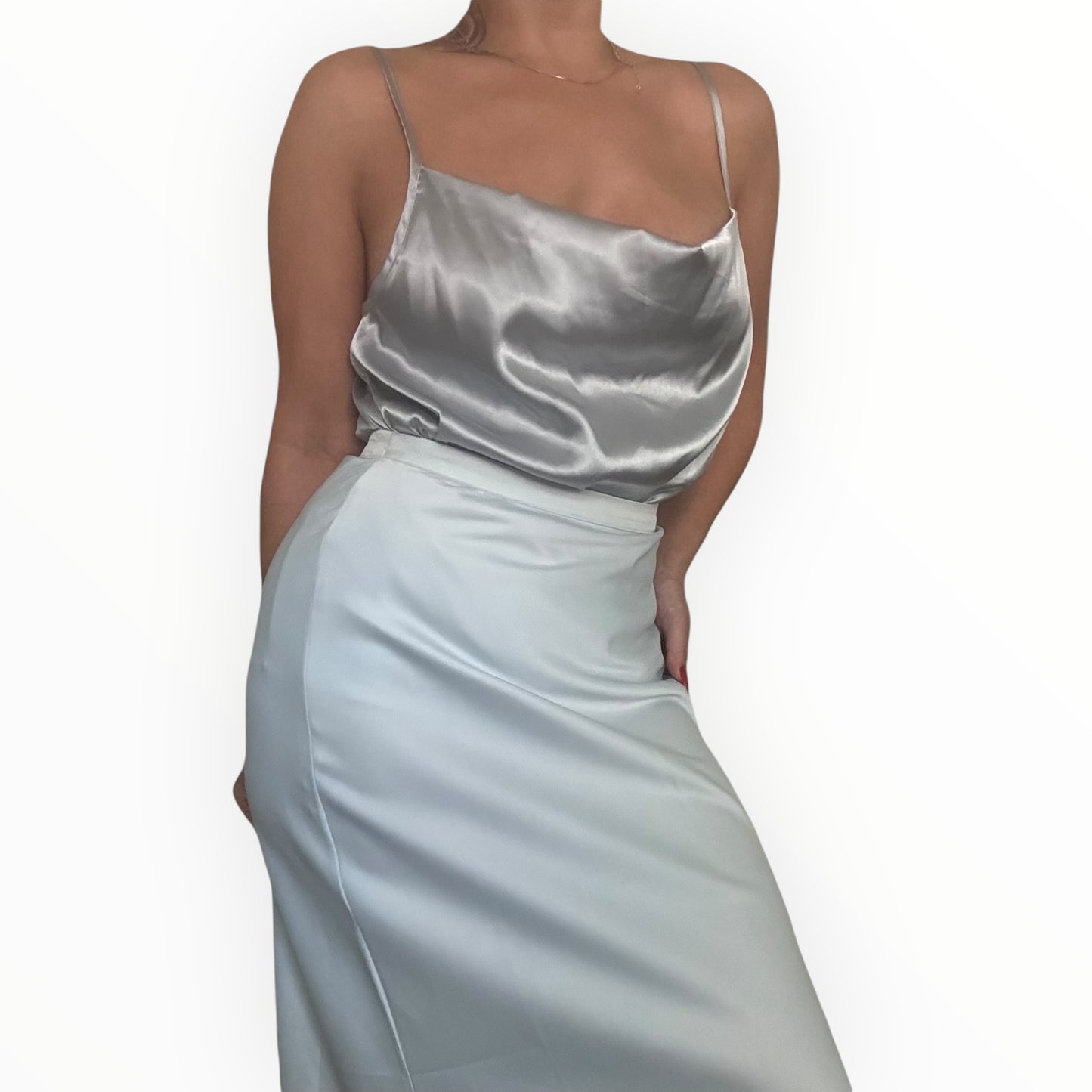 Silver Satin Cami
