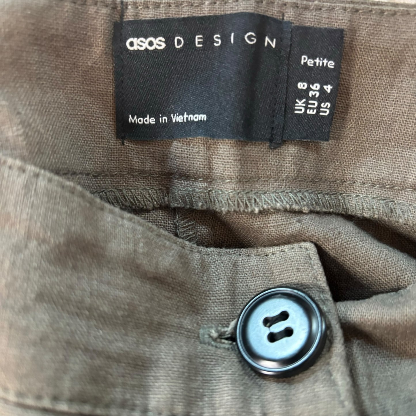 ASOS Design Olive Green Cotton Trouser