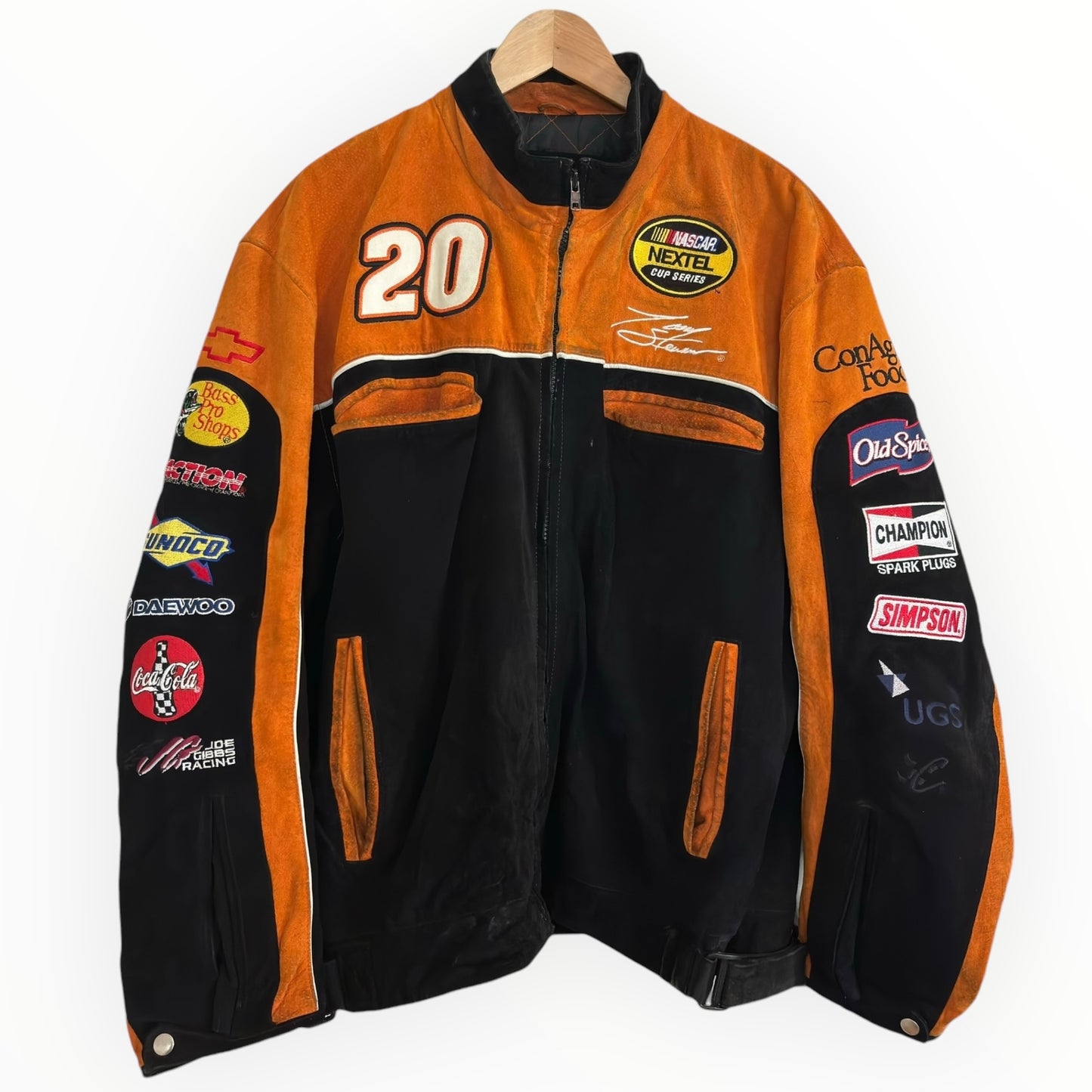 Vintage Tony Stewart Nascar Home Depot Leather/Suede Jacket