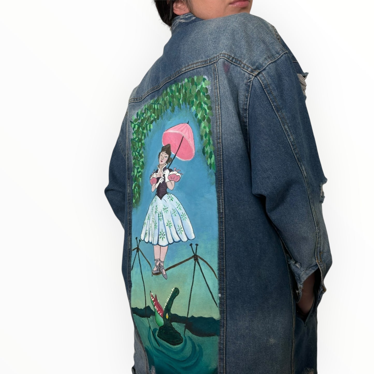 Custom Hand Painted Oversized Denim Jacket