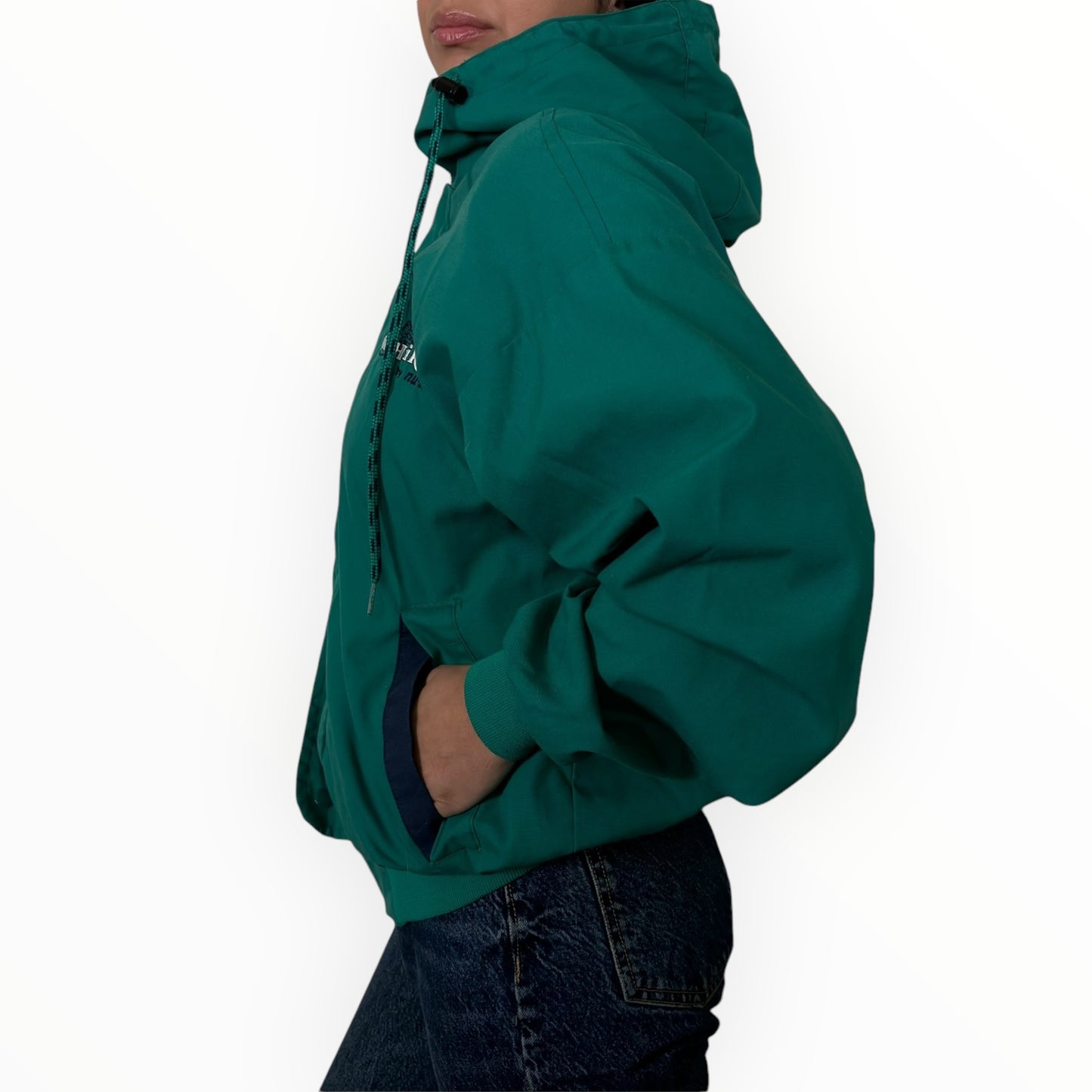 Vintage ProFit Turquoise Hooded Windbreaker