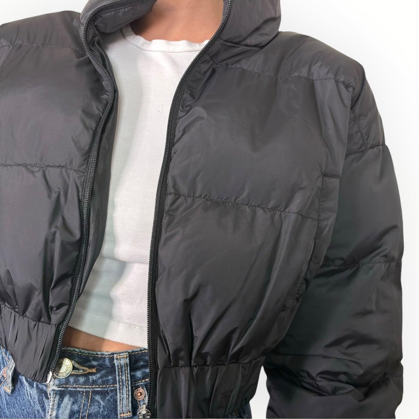 Black Cropped Puffer