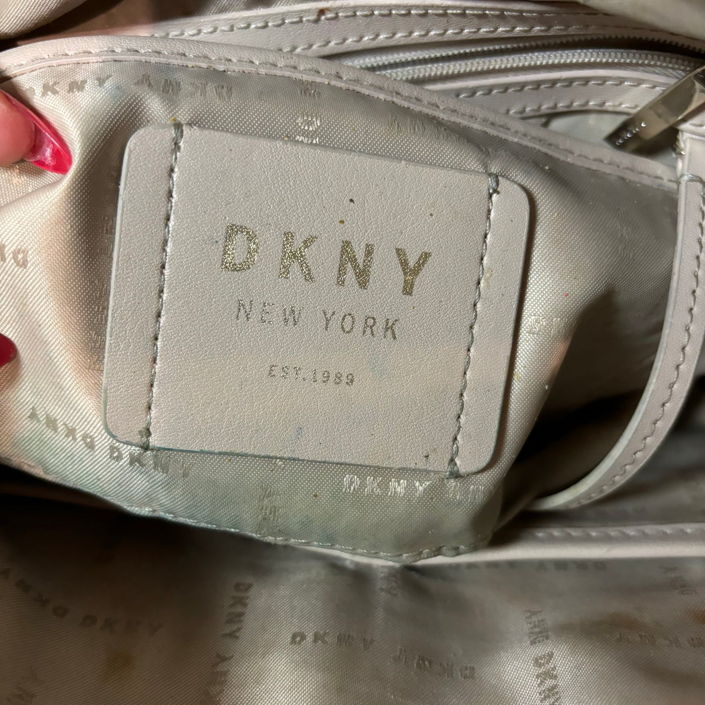 DKNY Signature Print Noho Chino Caramel Shoulder Strap Bag