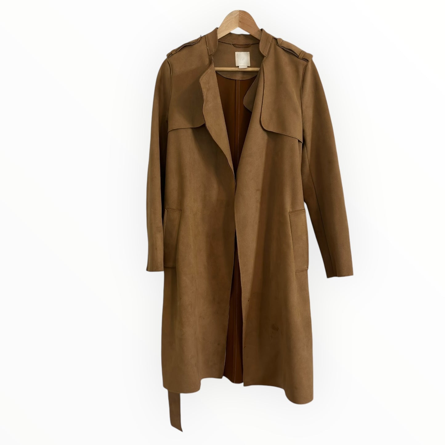Suede Camel Autumn Trench Coat