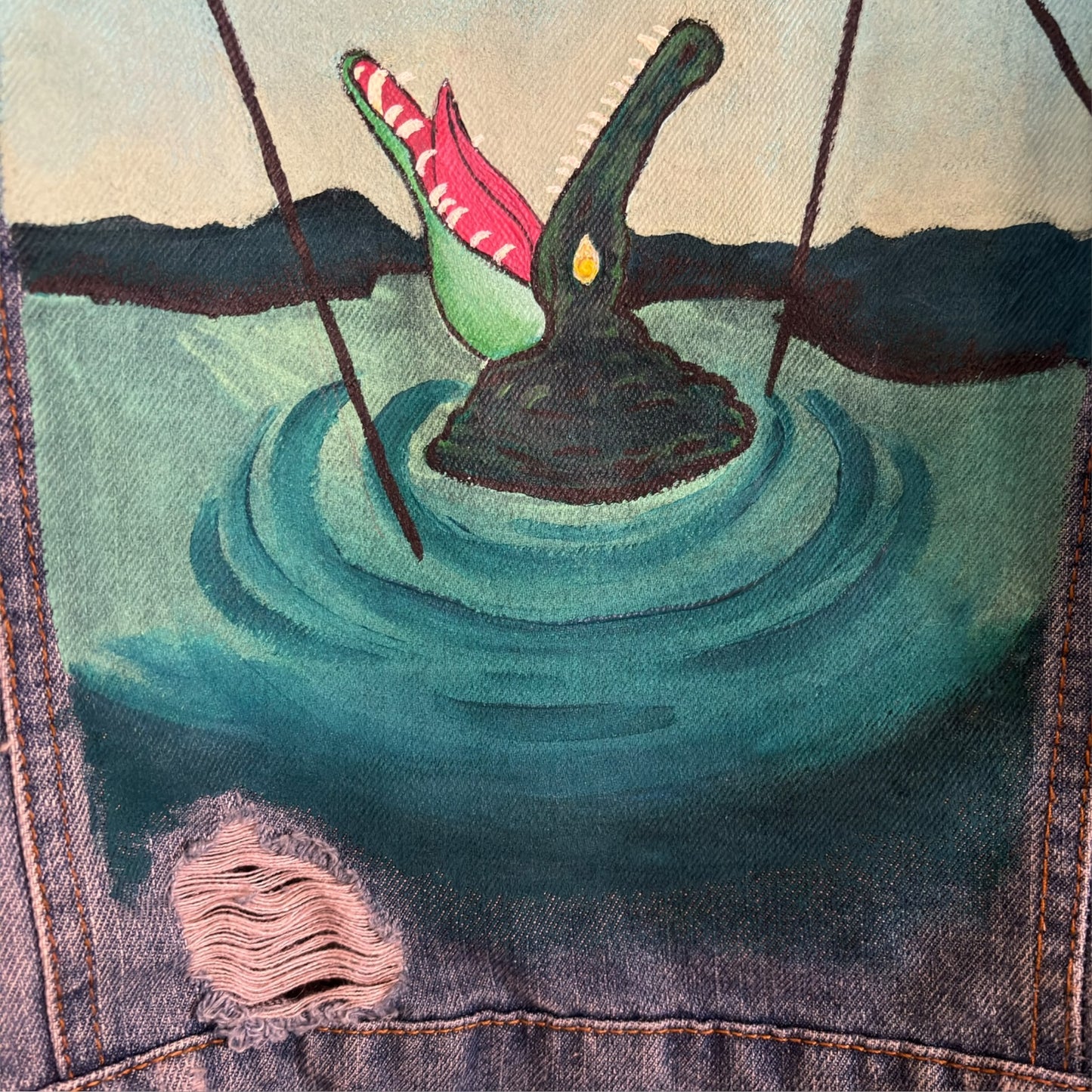 Custom Hand Painted Oversized Denim Jacket