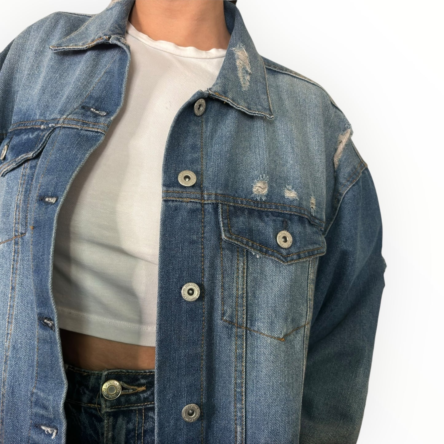 Custom Hand Painted Oversized Denim Jacket