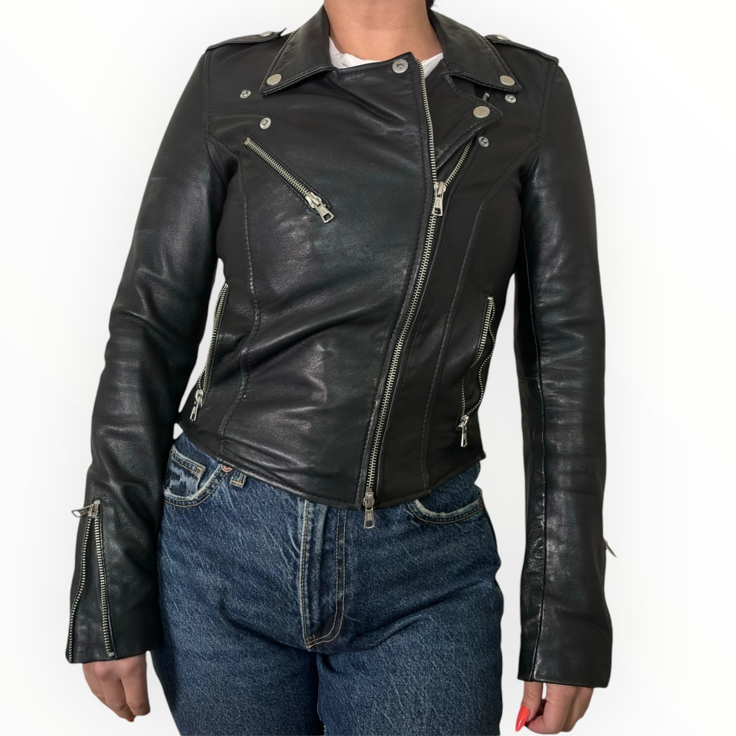 Fitted Genuine Leather Jacket