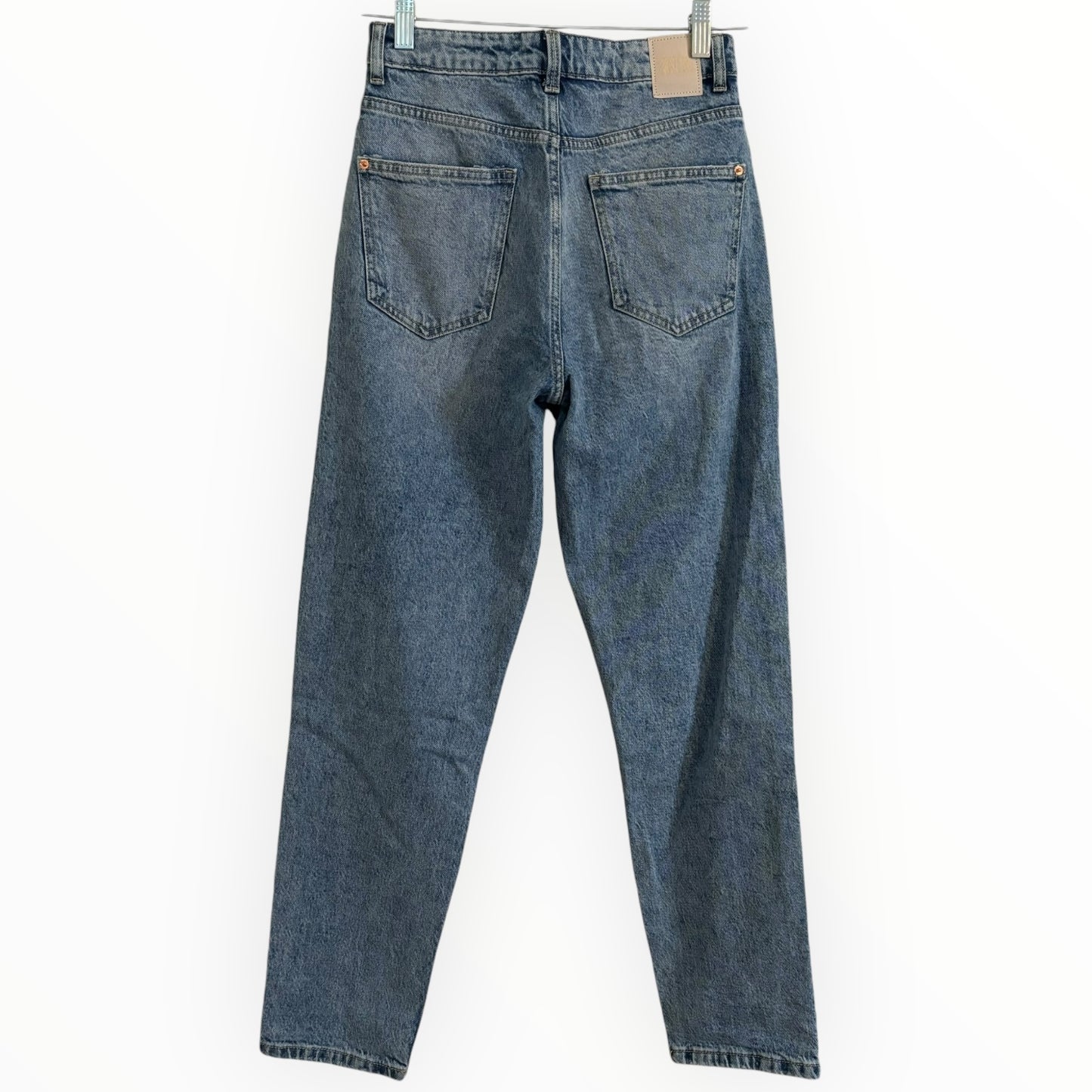 Zara Light Wash High-Waisted Straight Leg Jeans