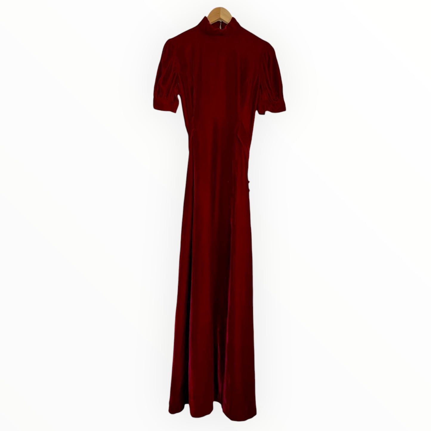 Vintage Red Velvet Floor Length Dress