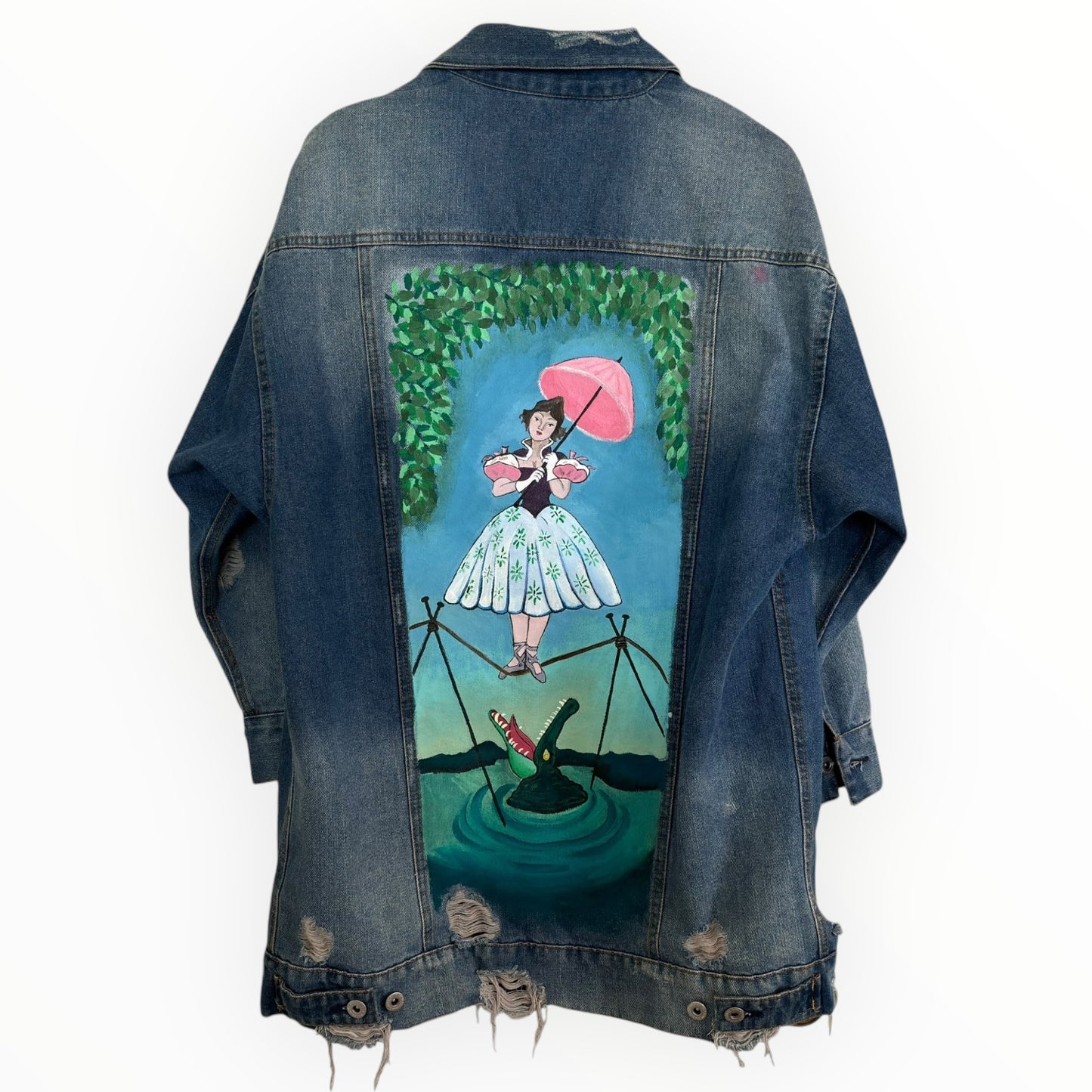 Custom Hand Painted Oversized Denim Jacket