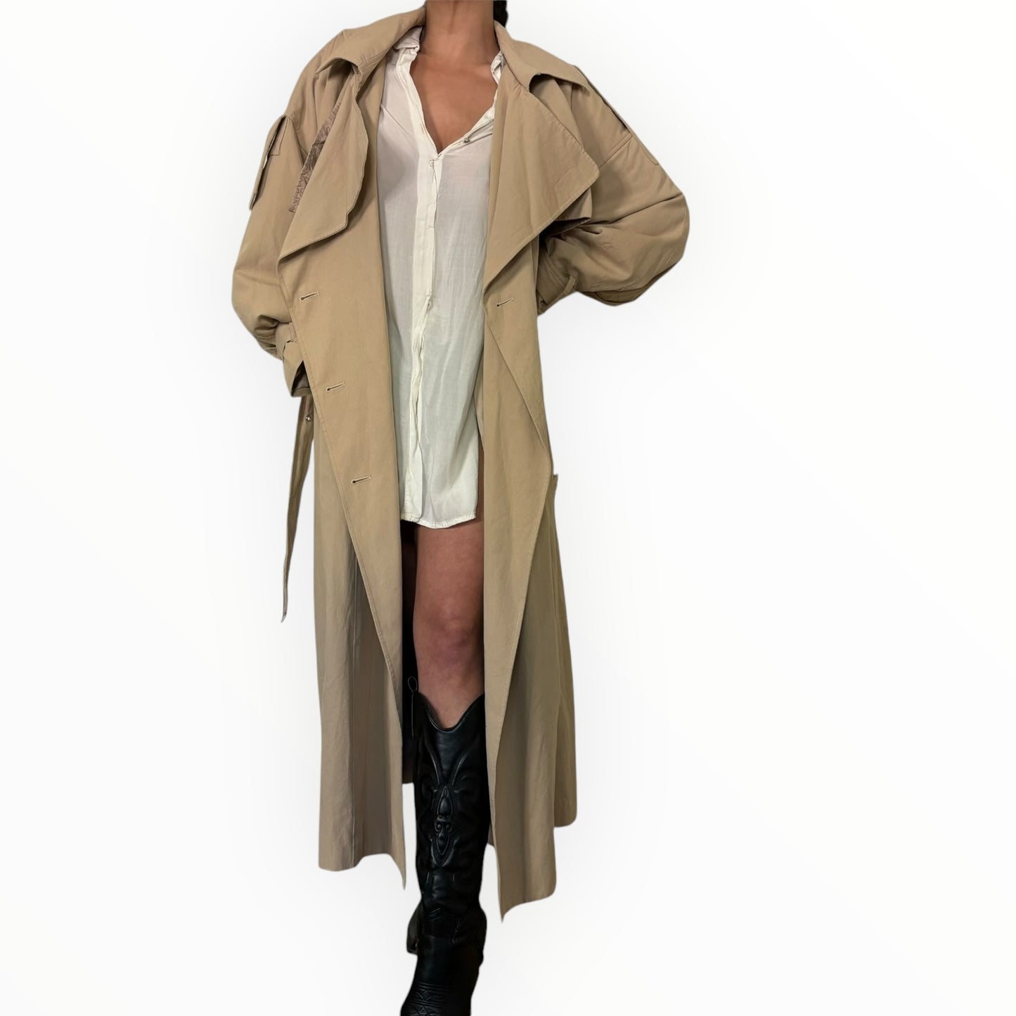 Tan Long Trench Coat