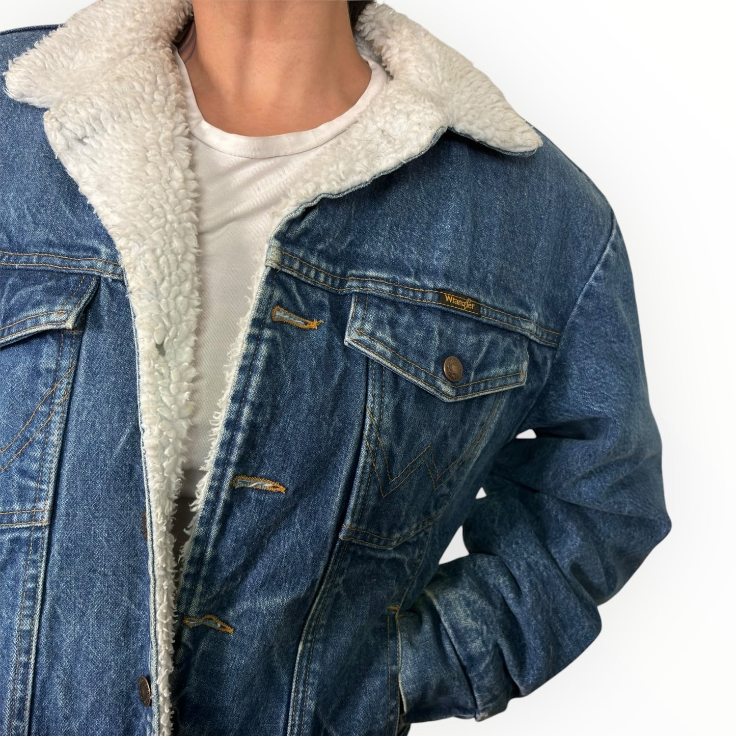 Vintage Wrangler Fleece Lined Jean Jacket