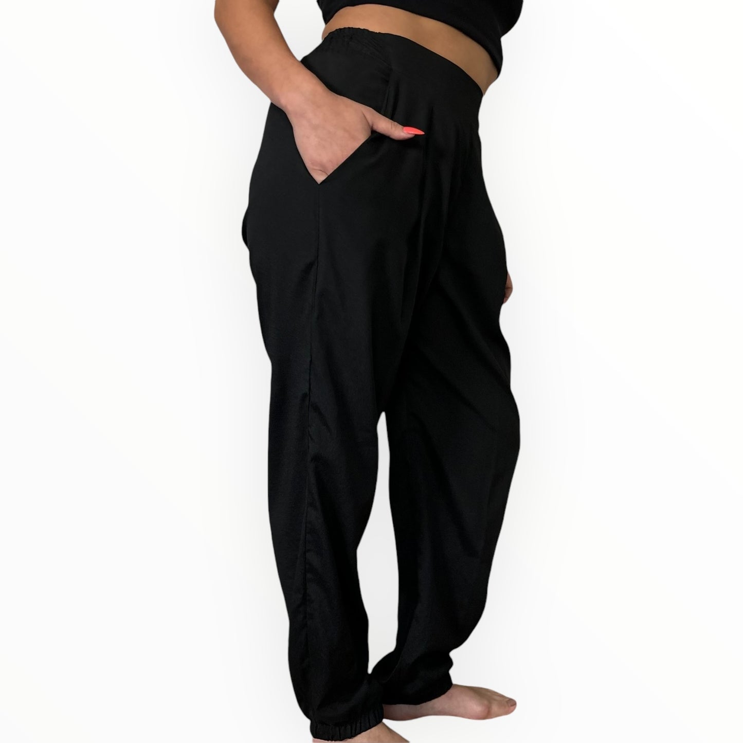 Satin Black Trousers