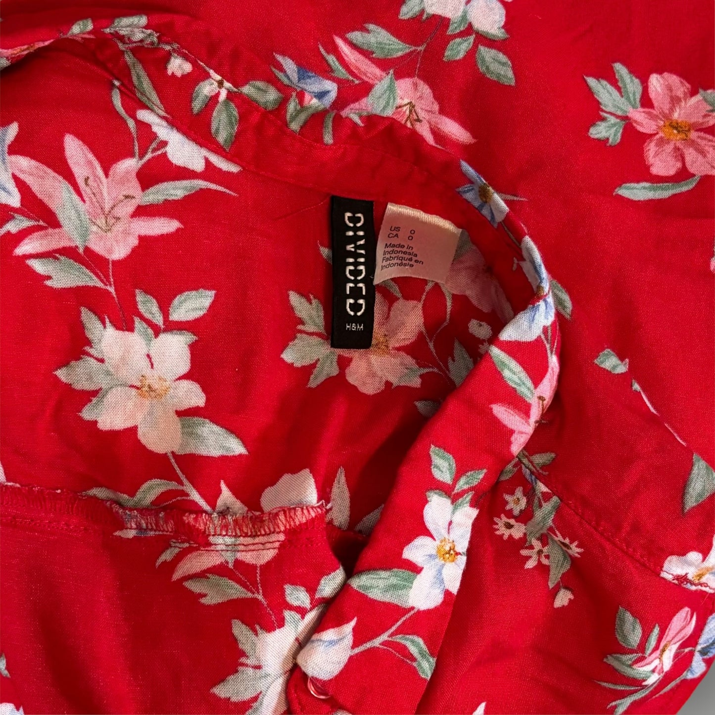Red Floral Blouse