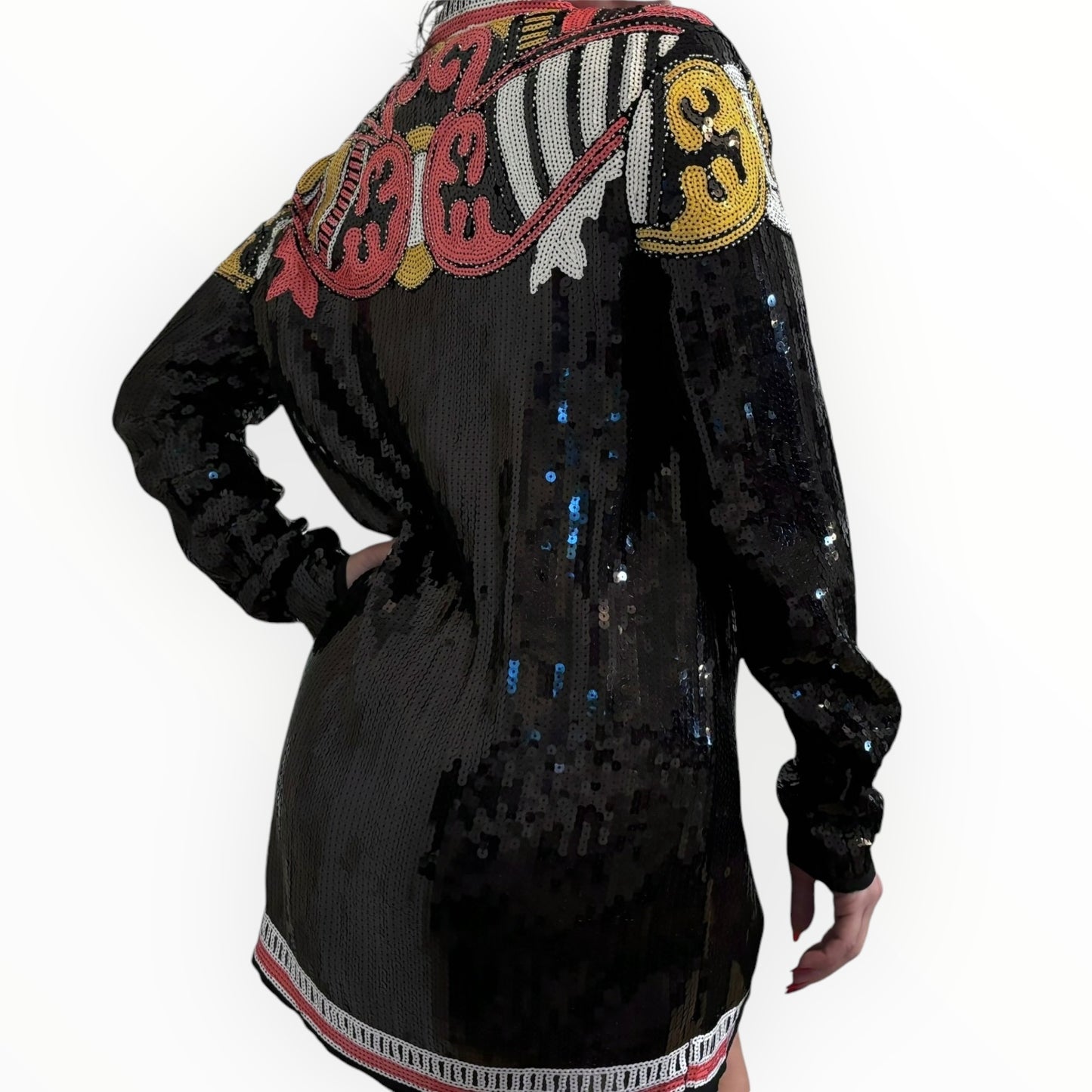 Black Sequin Western Dress