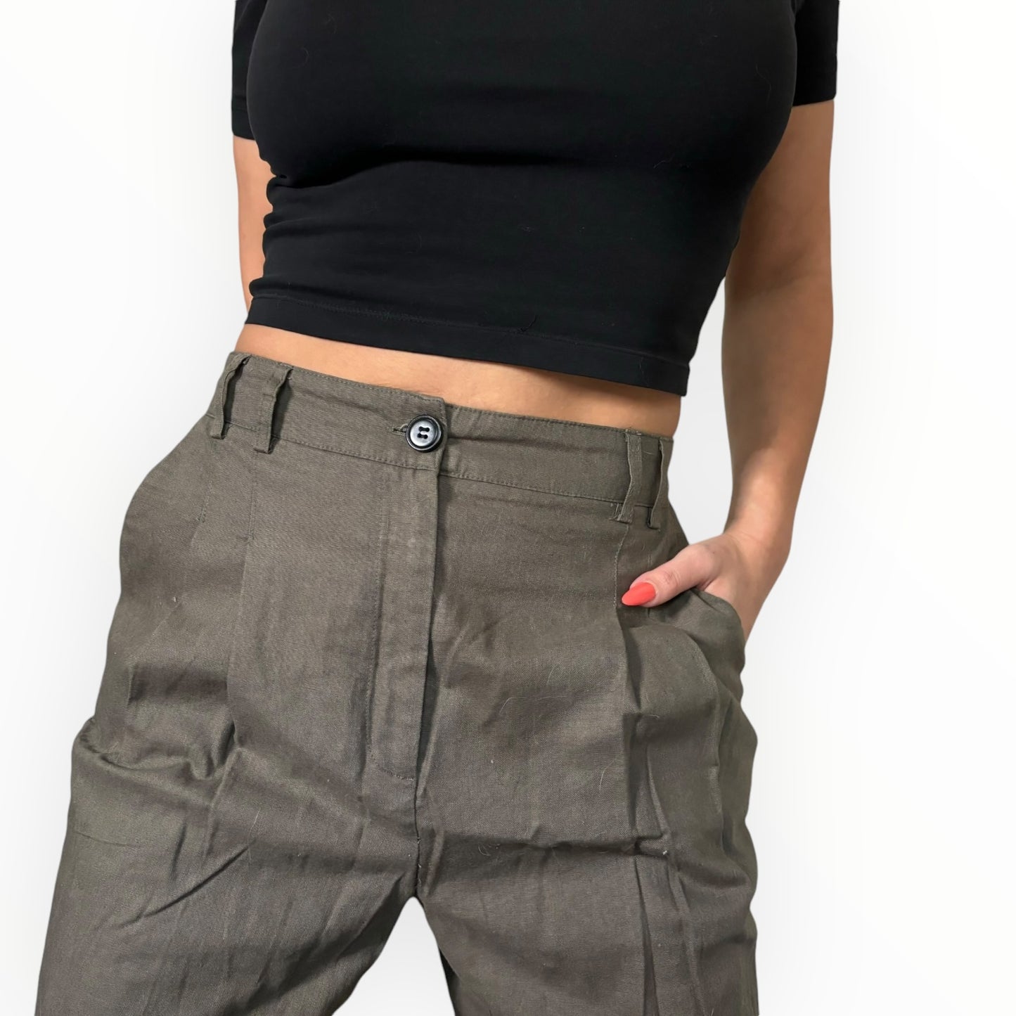 ASOS Design Olive Green Cotton Trouser