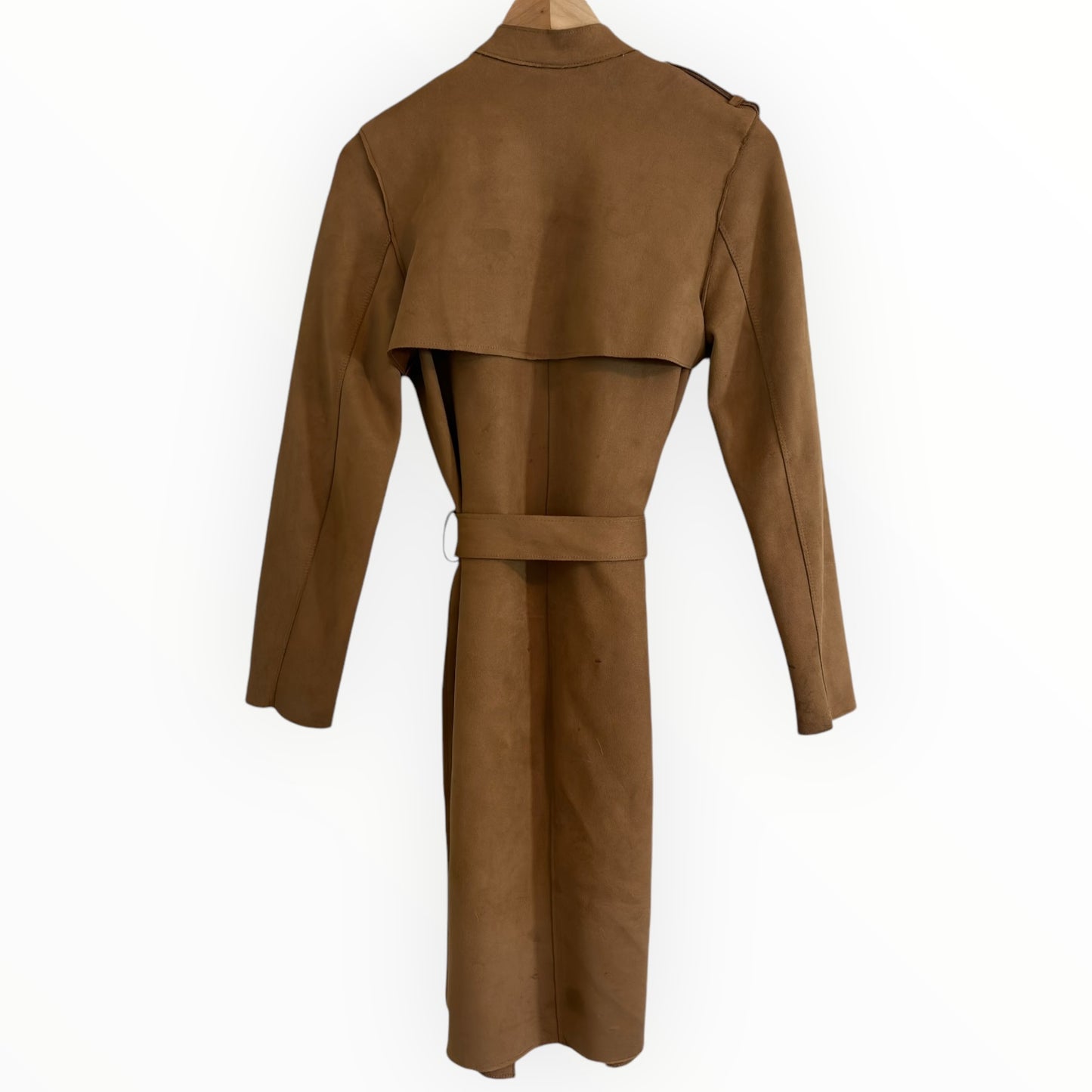 Suede Camel Autumn Trench Coat
