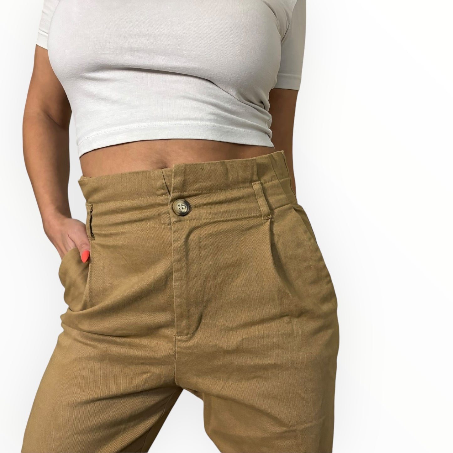 Tan Paperbag Trouser
