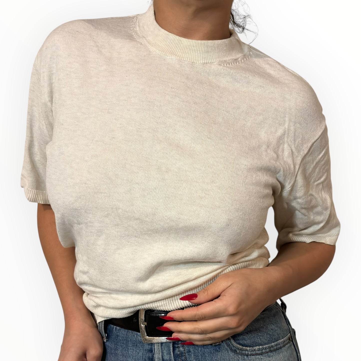 Natural White Crewneck Sweater