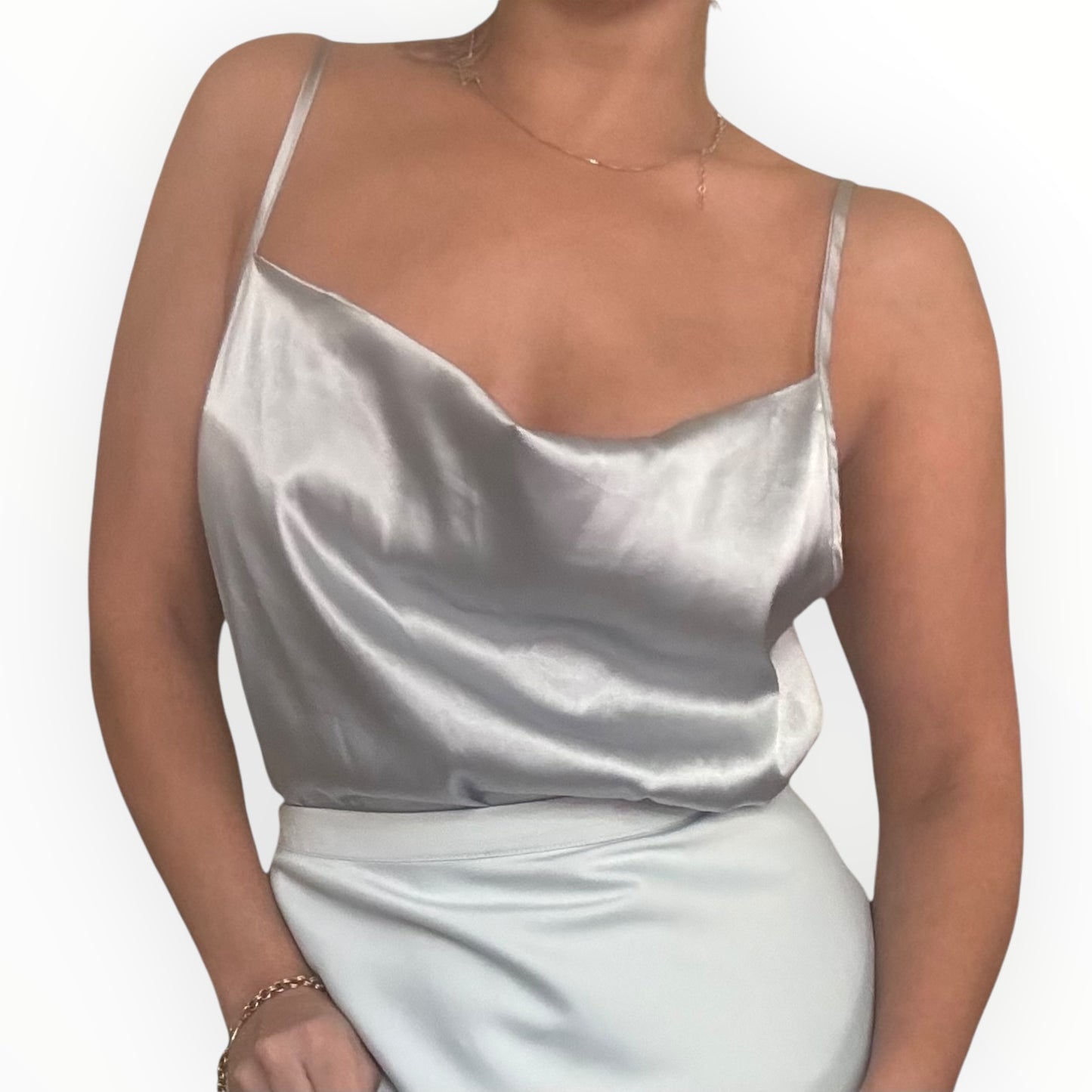 Silver Satin Cami