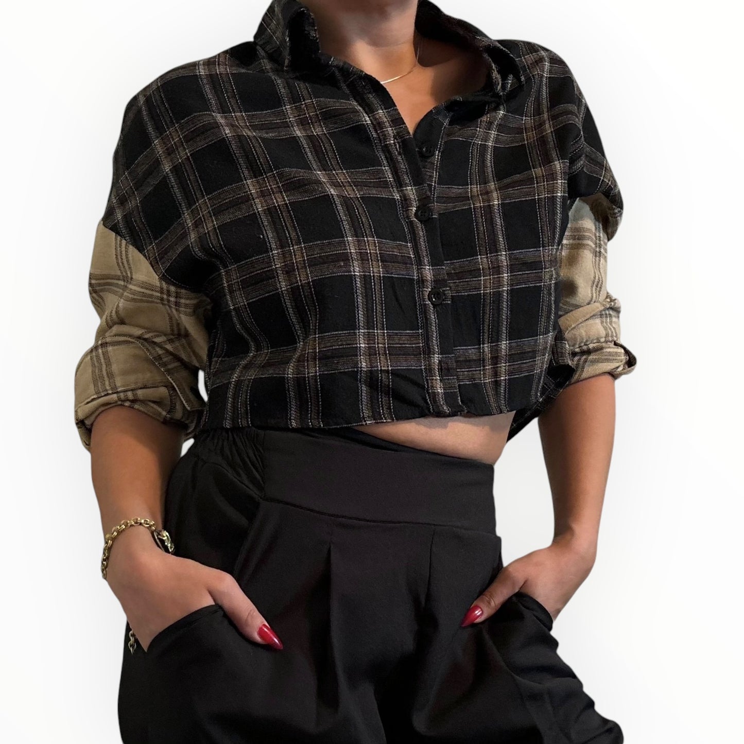 Cropped Plaid Shirt