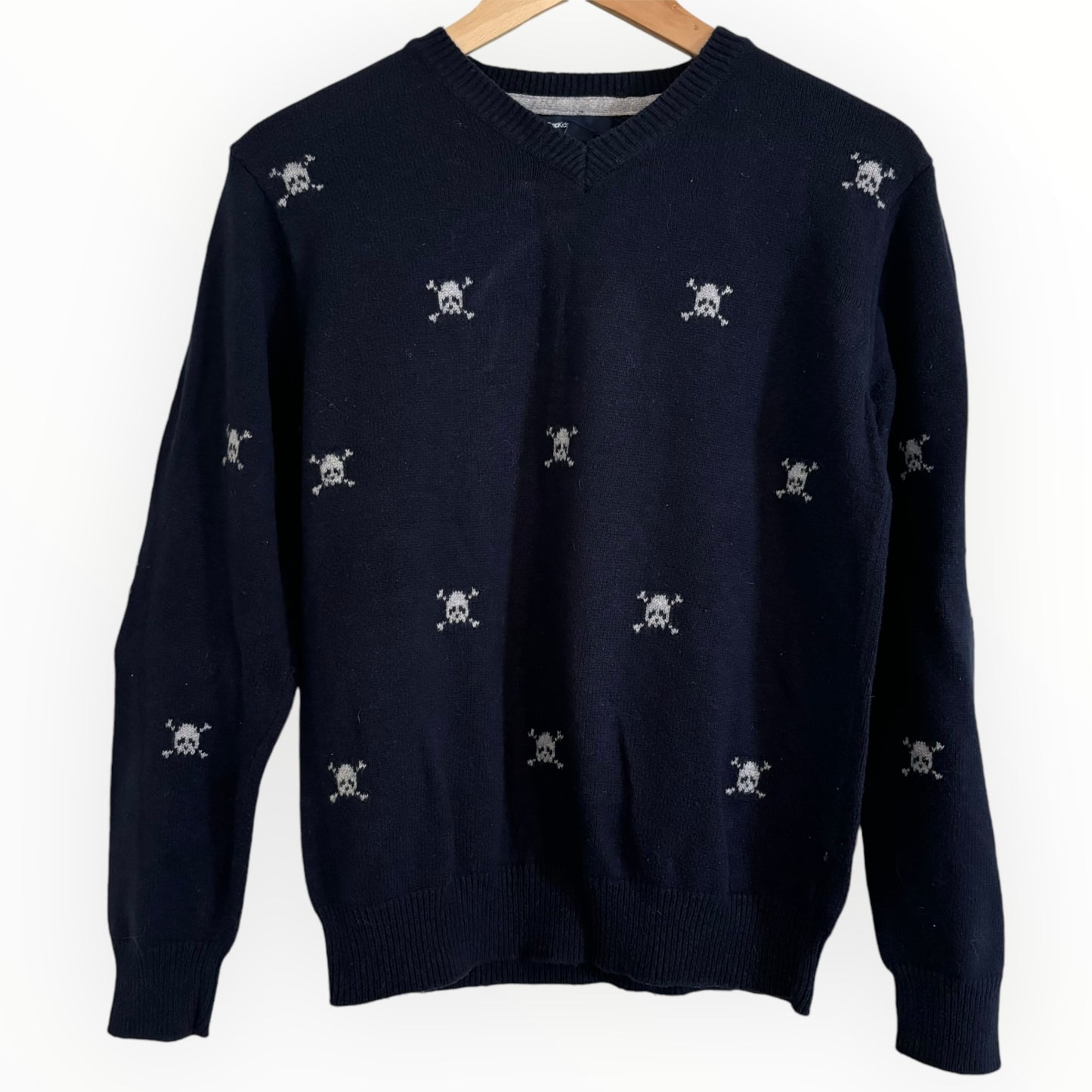 Navy Blue Skull Sweater