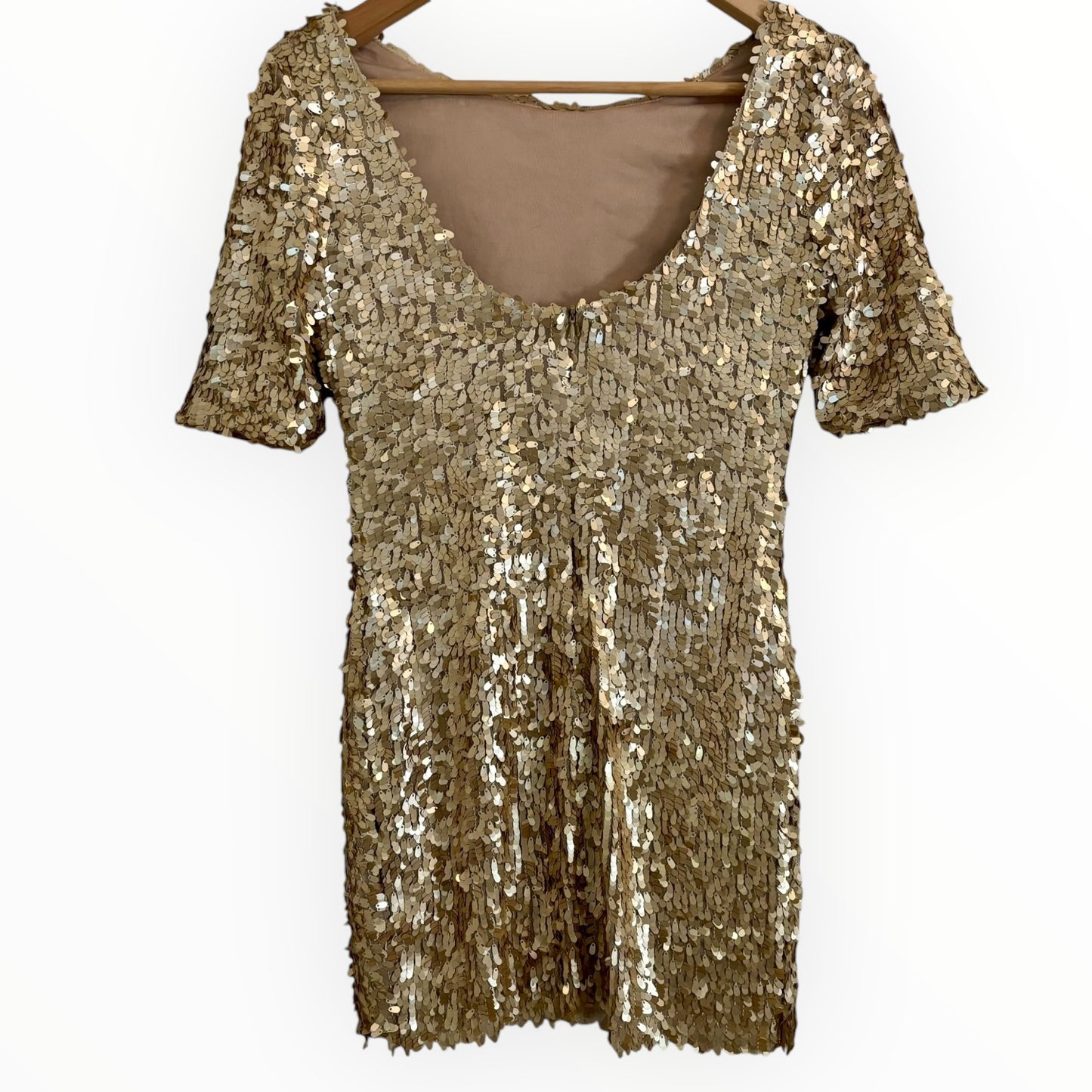 Gold Sequin Mini Dress