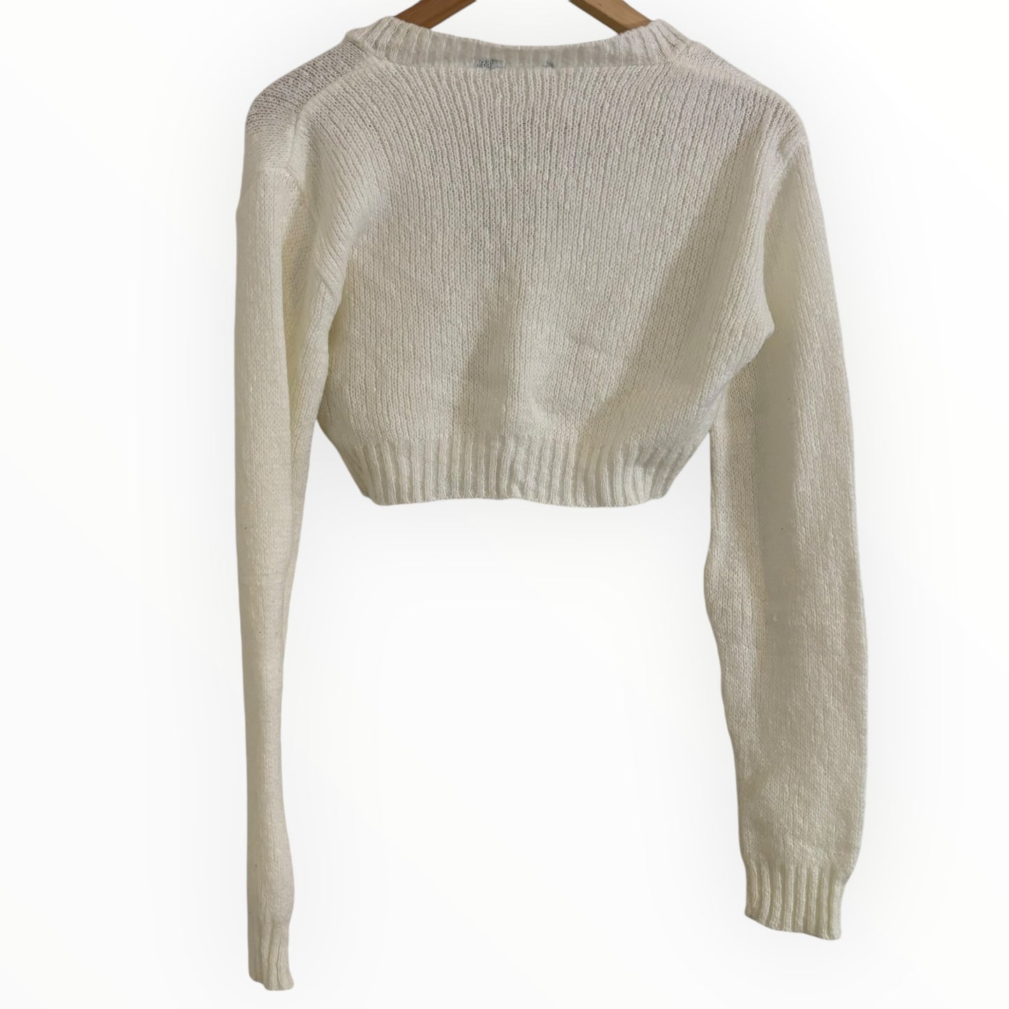Natural White Cropped Cardigan